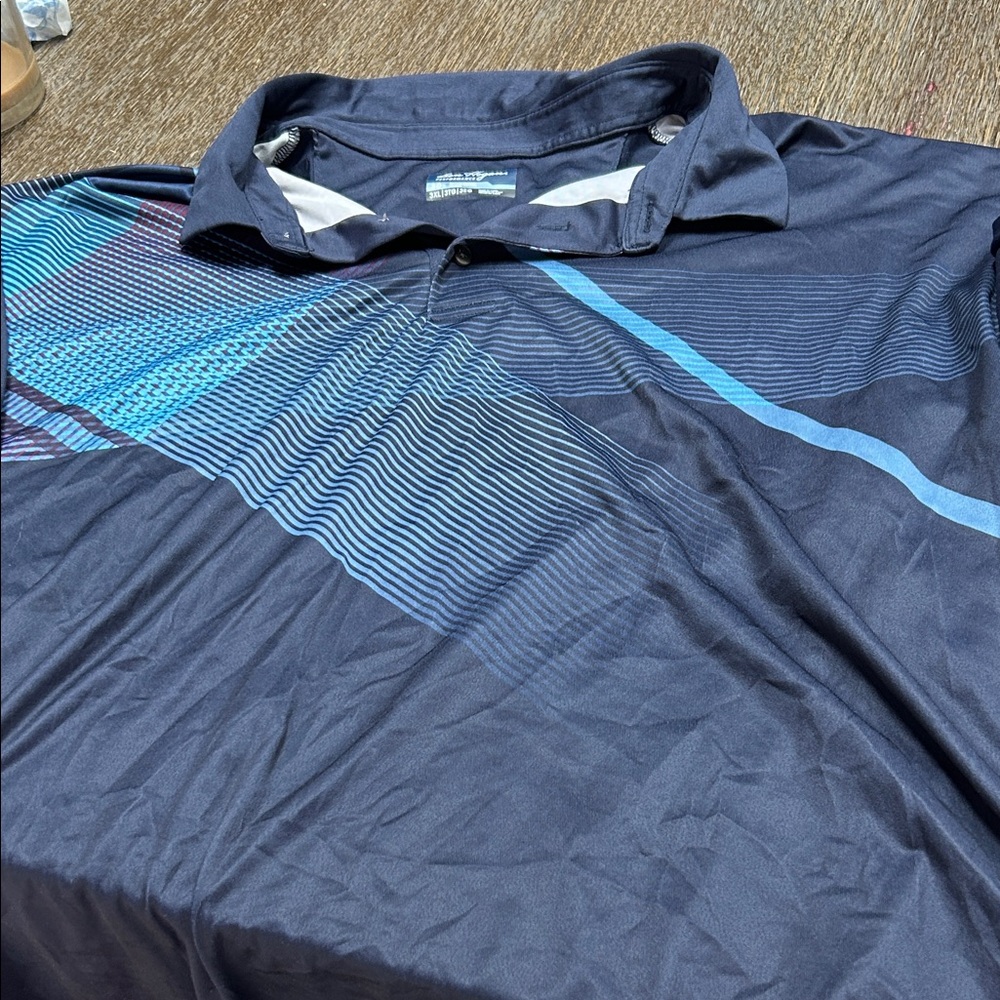 Hogan Navy Polo with Light Blue Accent Stripes